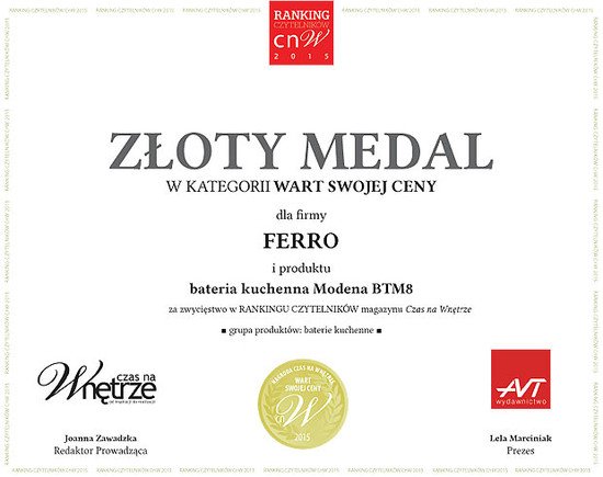 Złoty medal dla firmy Ferro